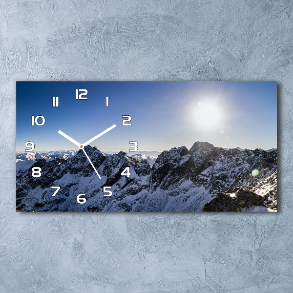 Horizontal rectangular wall clock Winter in the Tatra Mountains