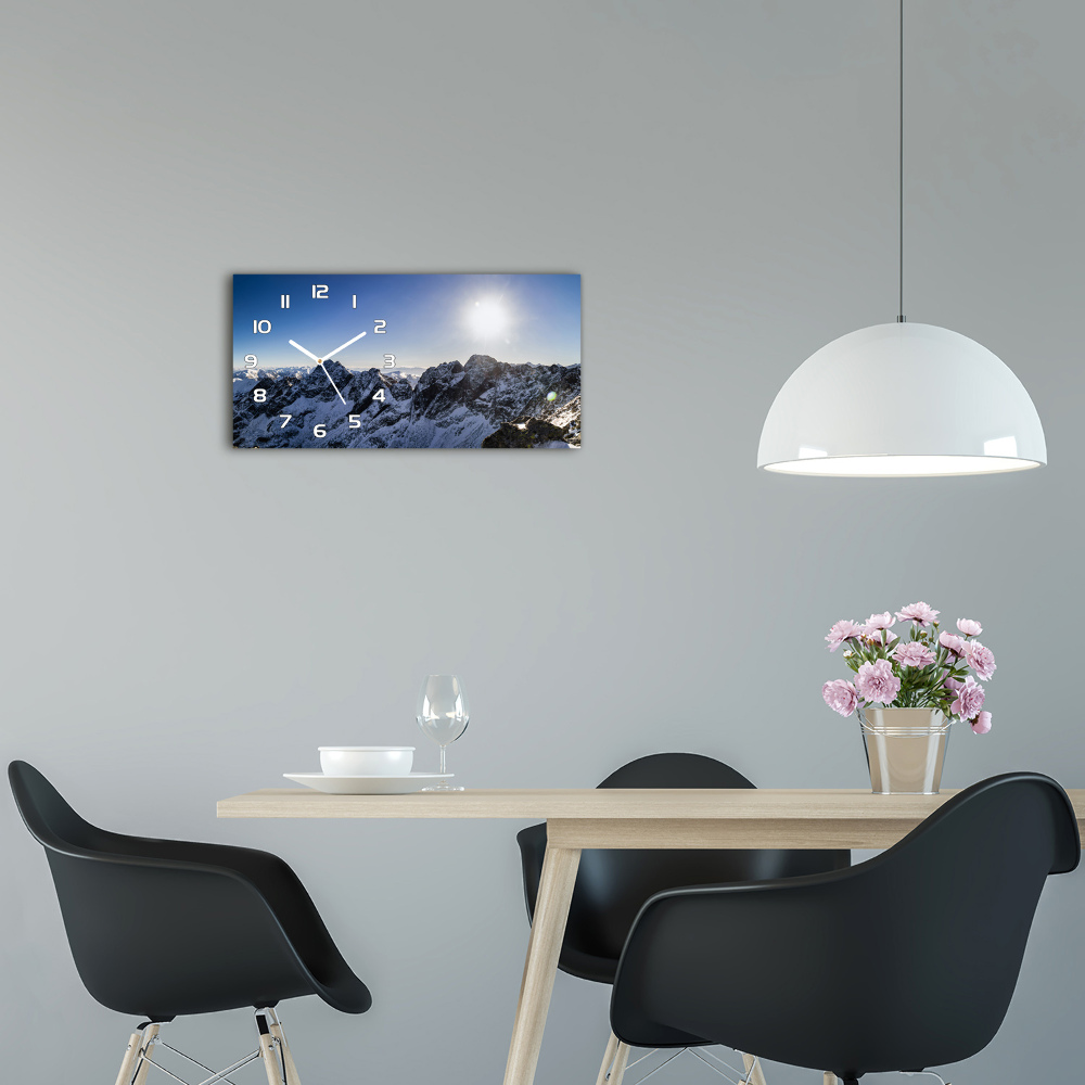 Horizontal rectangular wall clock Winter in the Tatra Mountains