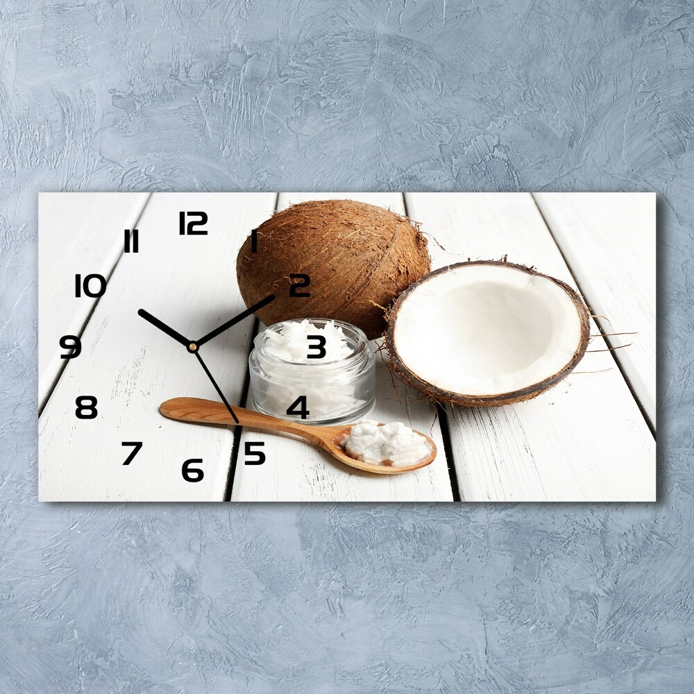 Horizontal wall clock Coconut oil