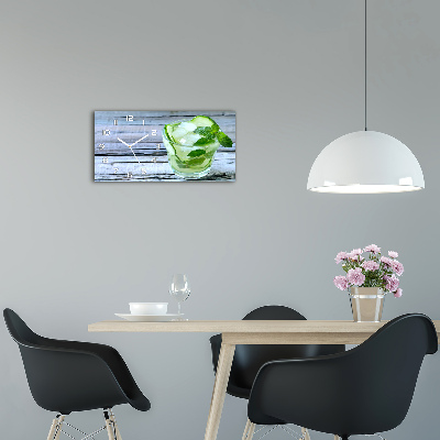 Horizontal rectangular wall clock Cucumber water