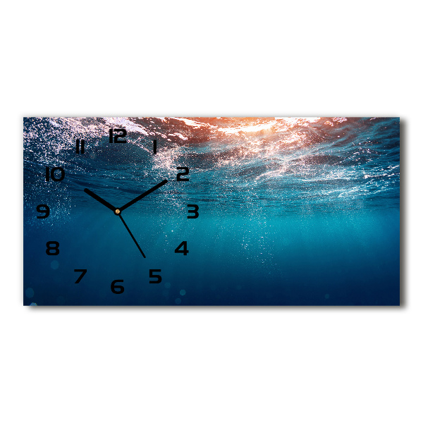 Horizontal rectangular wall clock Underwater world