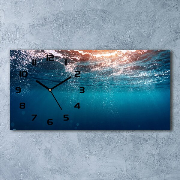 Horizontal rectangular wall clock Underwater world