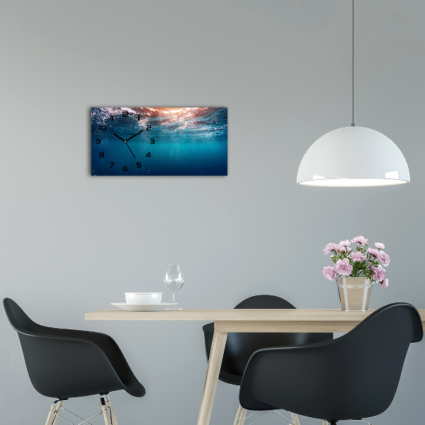 Horizontal rectangular wall clock Underwater world