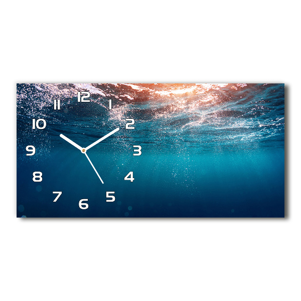 Horizontal rectangular wall clock Underwater world