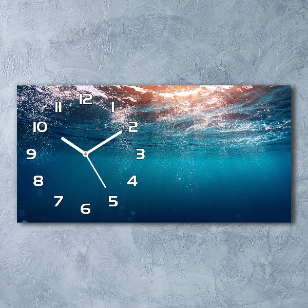 Horizontal rectangular wall clock Underwater world