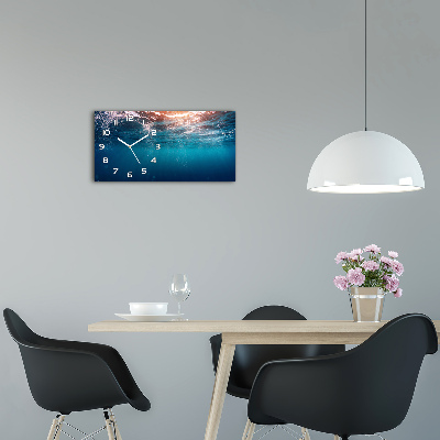 Horizontal rectangular wall clock Underwater world