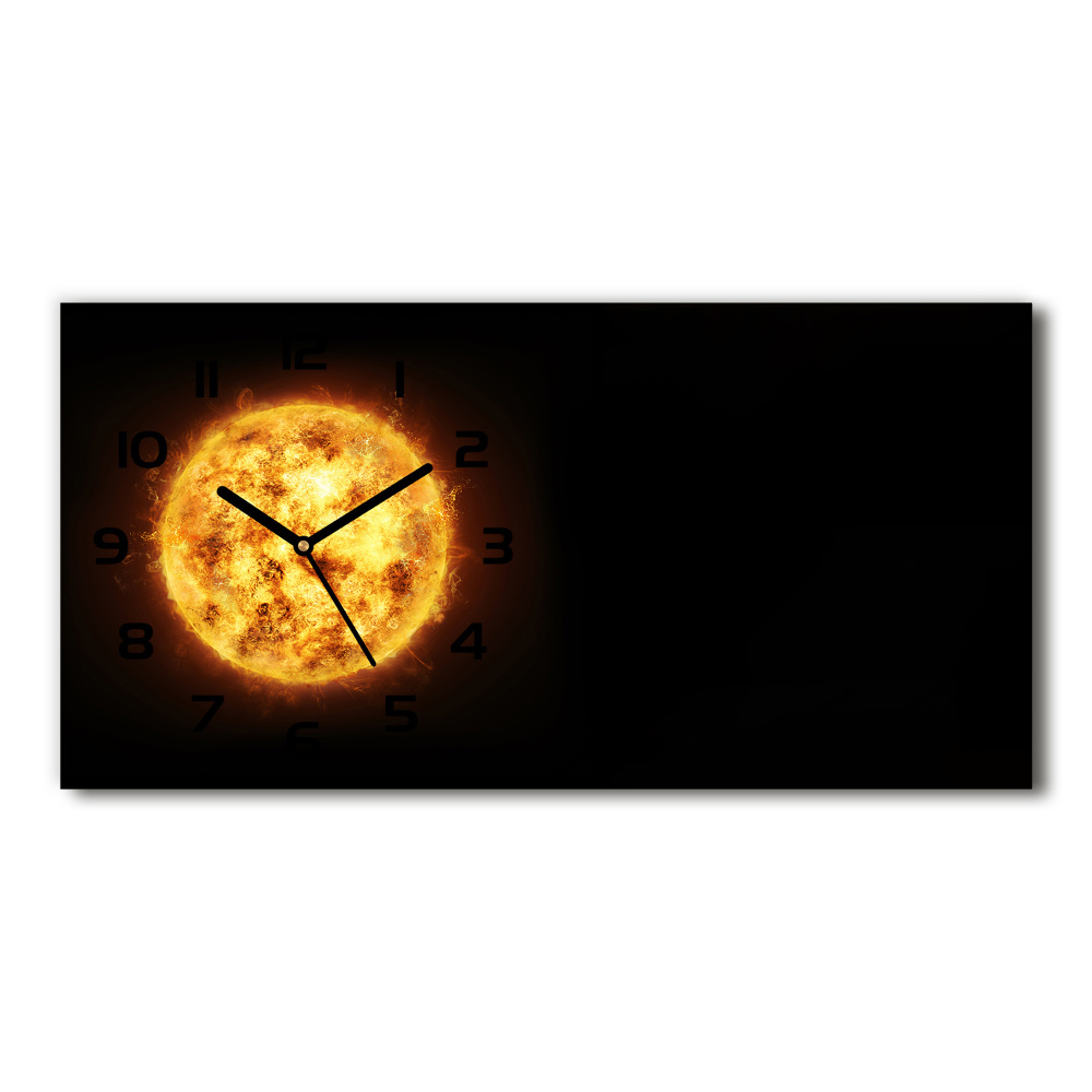 Horizontal wall clock Sun