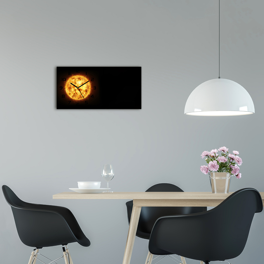 Horizontal wall clock Sun