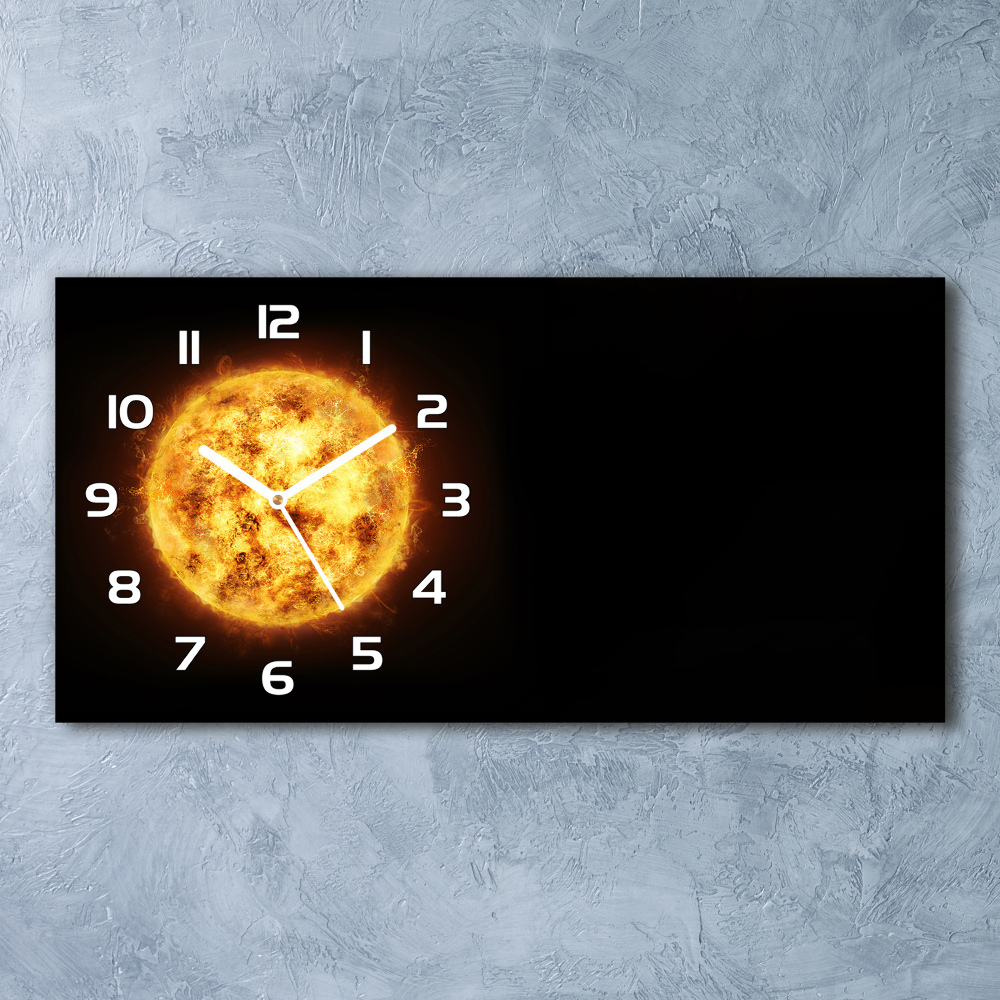 Horizontal wall clock Sun