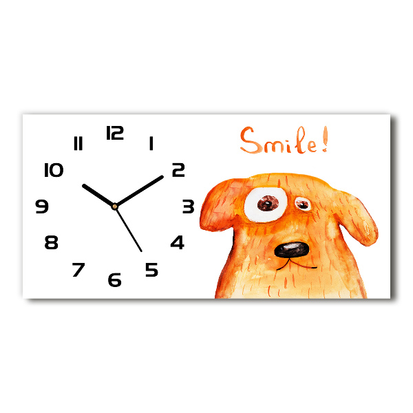 Horizontal rectangular wall clock Dog