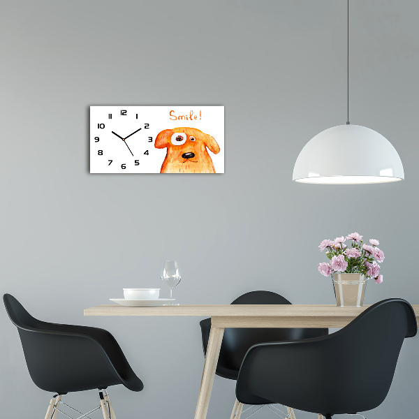 Horizontal rectangular wall clock Dog