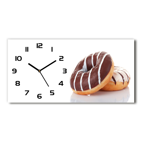 Horizontal wall clock Donats with chocolate