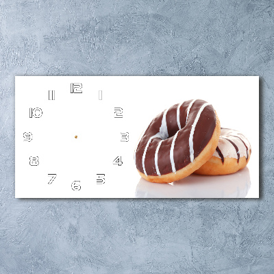 Horizontal wall clock Donats with chocolate