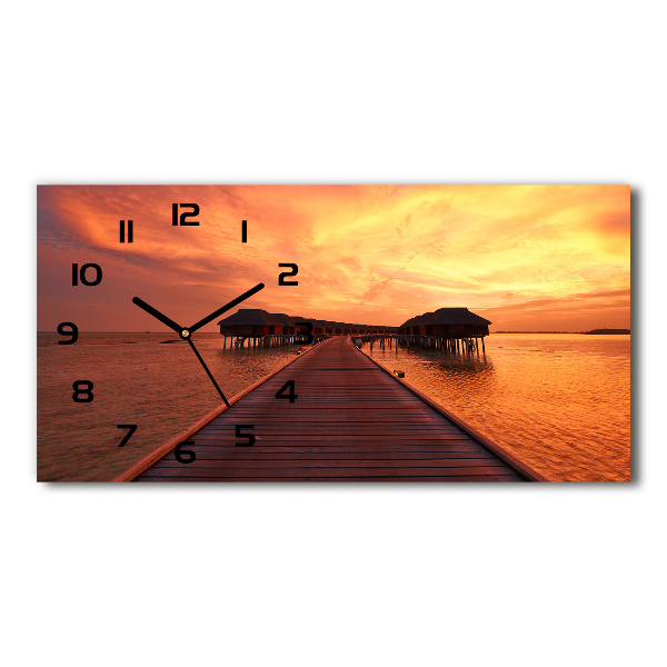 Horizontal wall clock Bungalowy Maldives