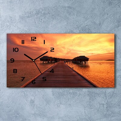 Horizontal wall clock Bungalowy Maldives