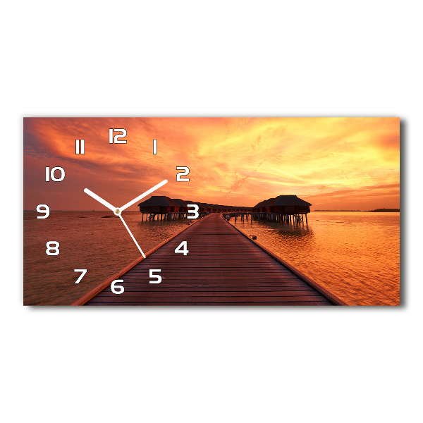 Horizontal wall clock Bungalowy Maldives