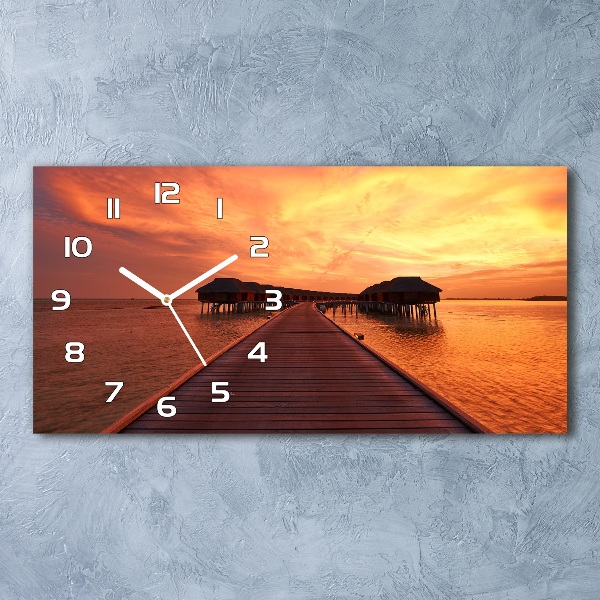 Horizontal wall clock Bungalowy Maldives