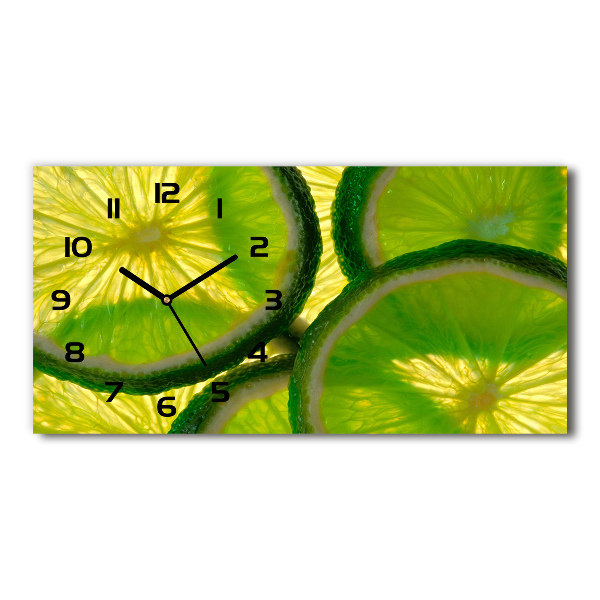 Horizontal wall clock Lime