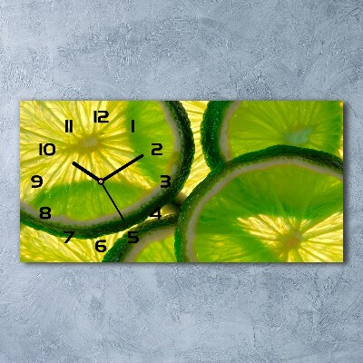 Horizontal wall clock Lime