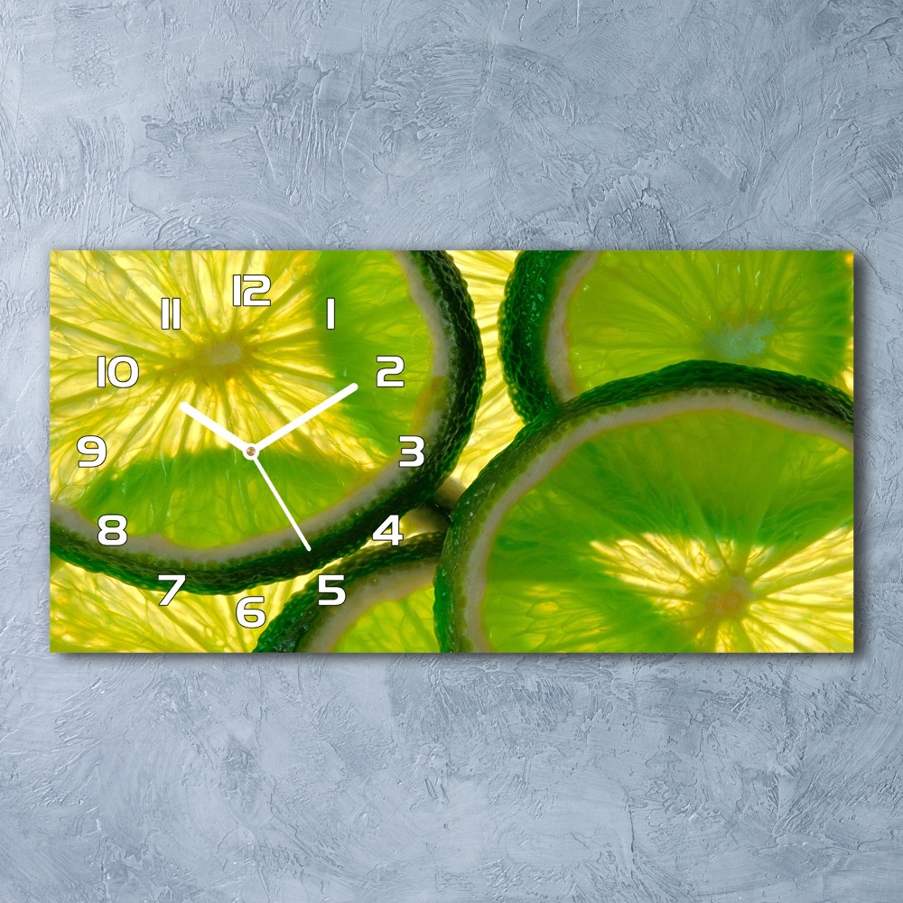 Horizontal wall clock Lime