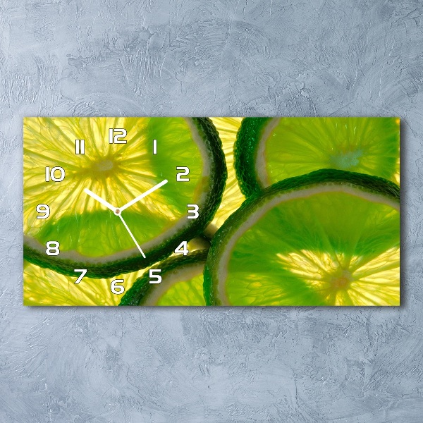 Horizontal wall clock Lime