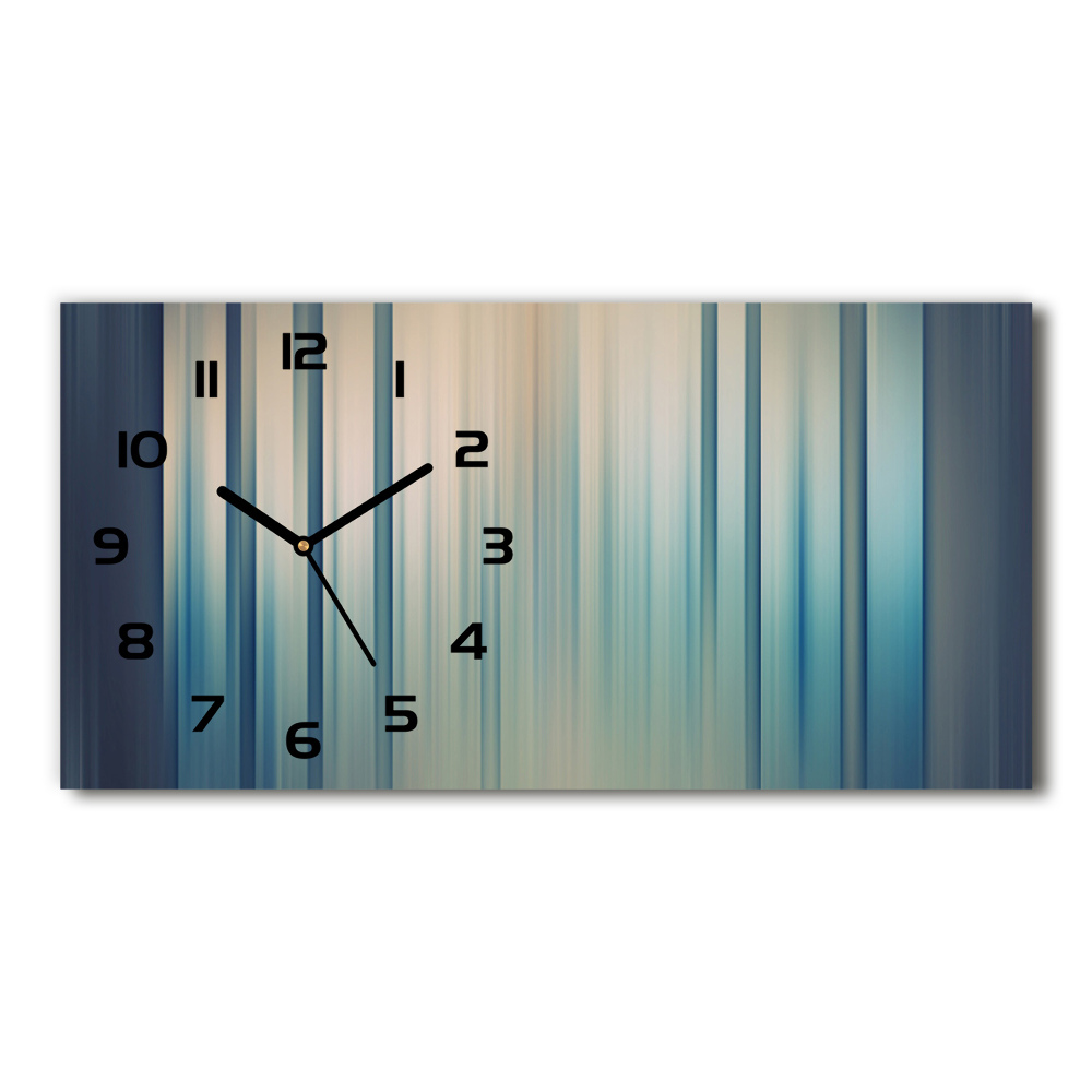 Horizontal wall clock Blue stripes