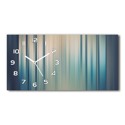 Horizontal wall clock Blue stripes