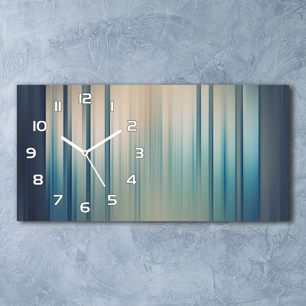 Horizontal wall clock Blue stripes