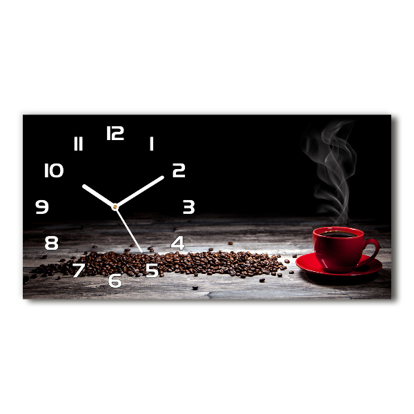 Horizontal wall clock Aromatic coffee