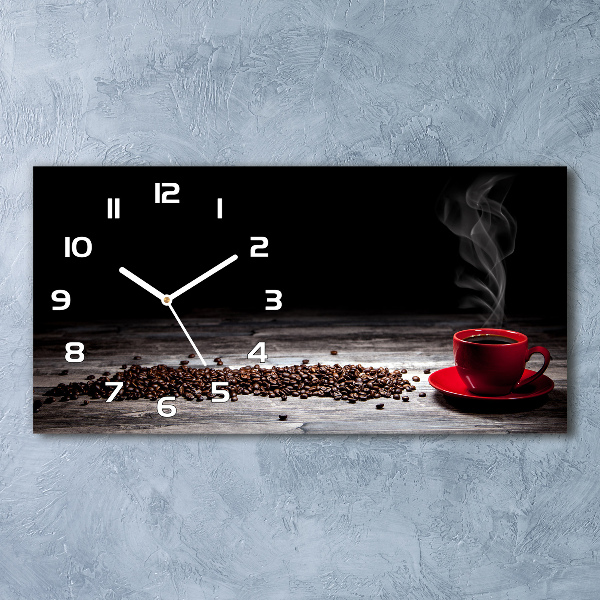 Horizontal wall clock Aromatic coffee