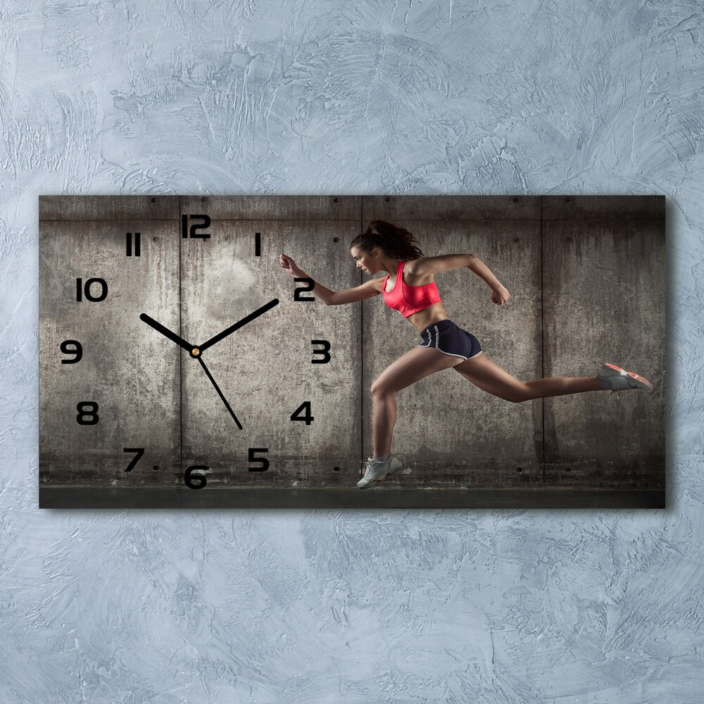 Horizontal wall clock Running