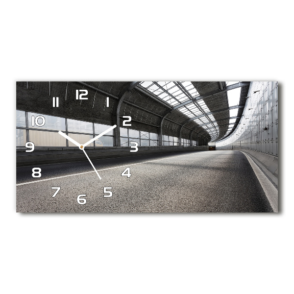 Horizontal rectangular wall clock Road in the tunnel