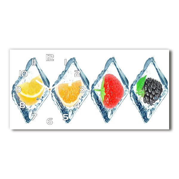 Horizontal rectangular wall clock Fruit in cubes