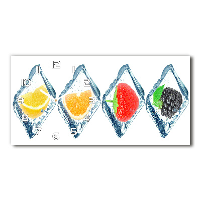 Horizontal rectangular wall clock Fruit in cubes