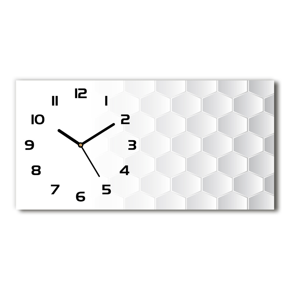 Horizontal rectangular wall clock Background hexagon