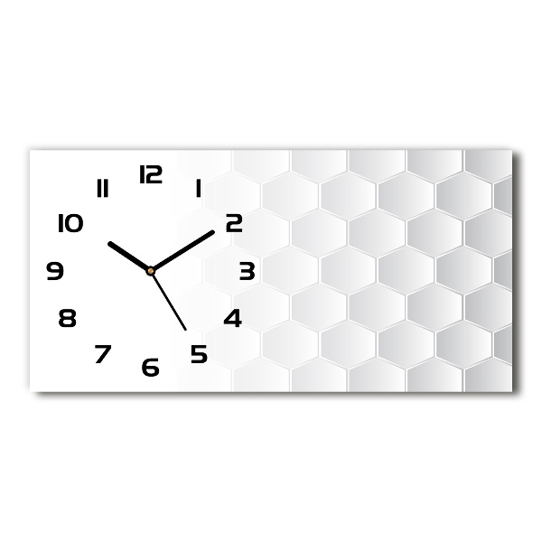 Horizontal rectangular wall clock Background hexagon