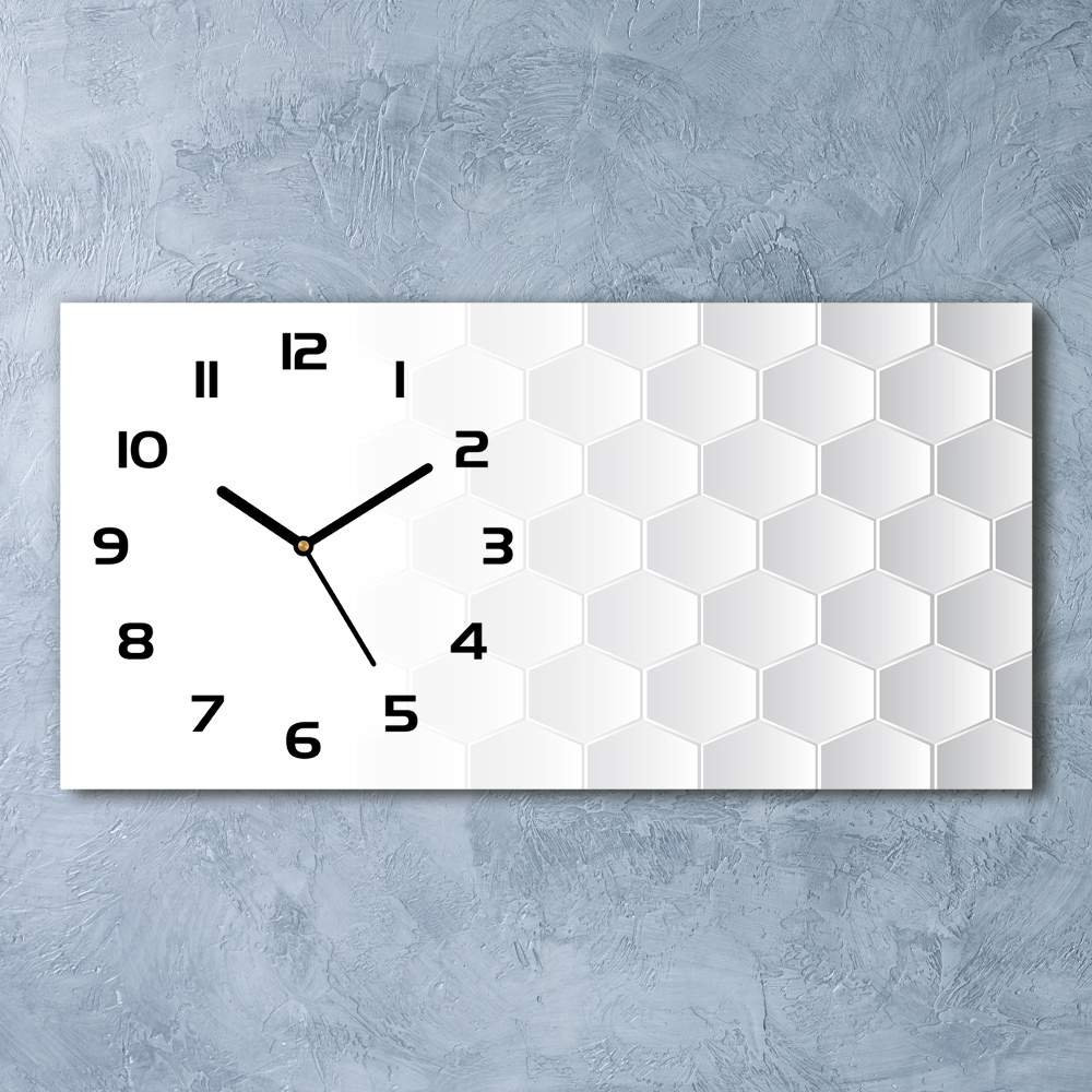 Horizontal rectangular wall clock Background hexagon