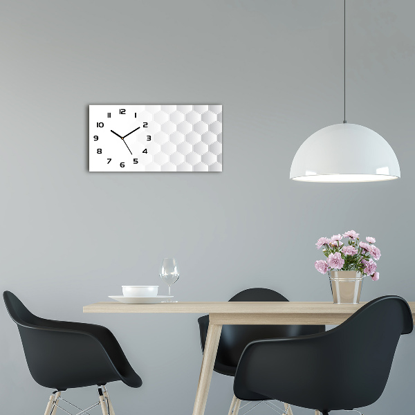 Horizontal rectangular wall clock Background hexagon