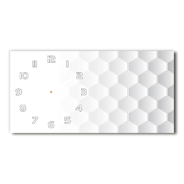 Horizontal rectangular wall clock Background hexagon