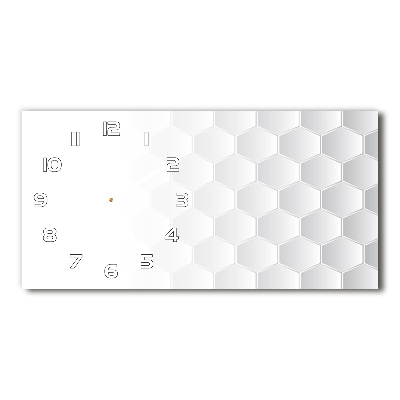 Horizontal rectangular wall clock Background hexagon