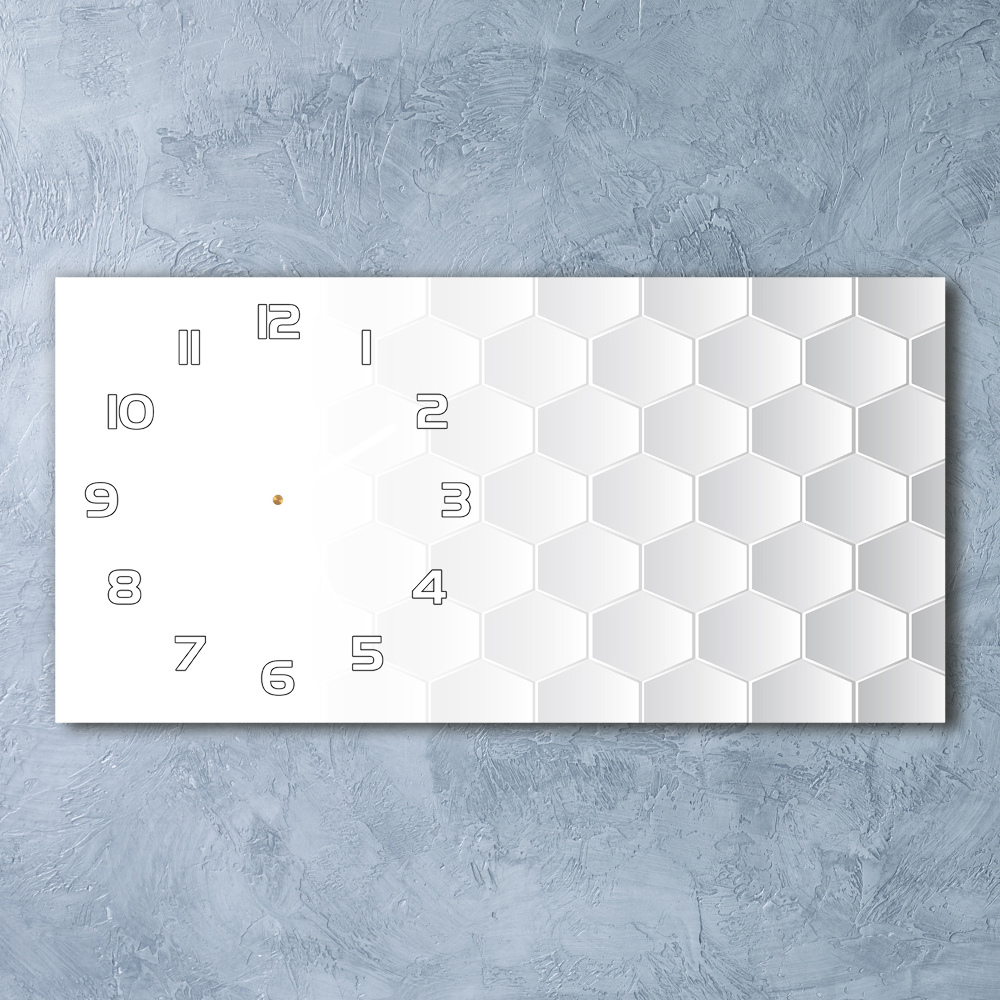 Horizontal rectangular wall clock Background hexagon