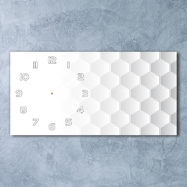 Horizontal rectangular wall clock Background hexagon