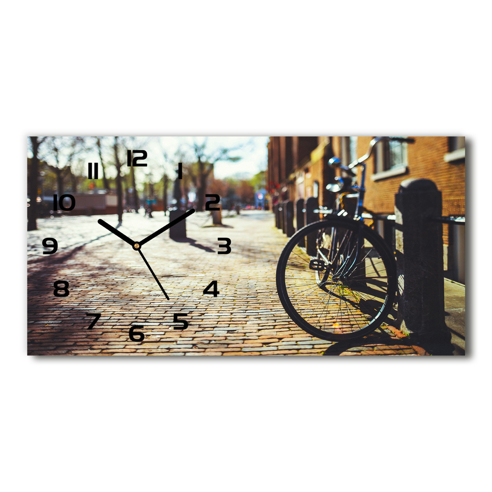 Horizontal wall clock Bicycle in Amsterdam