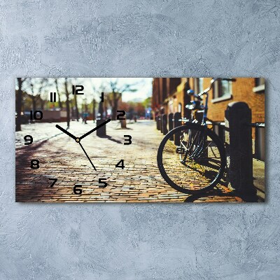 Horizontal wall clock Bicycle in Amsterdam