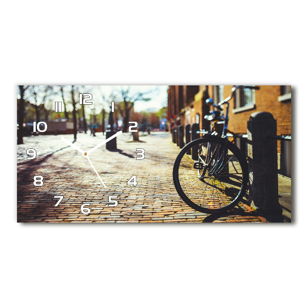 Horizontal wall clock Bicycle in Amsterdam