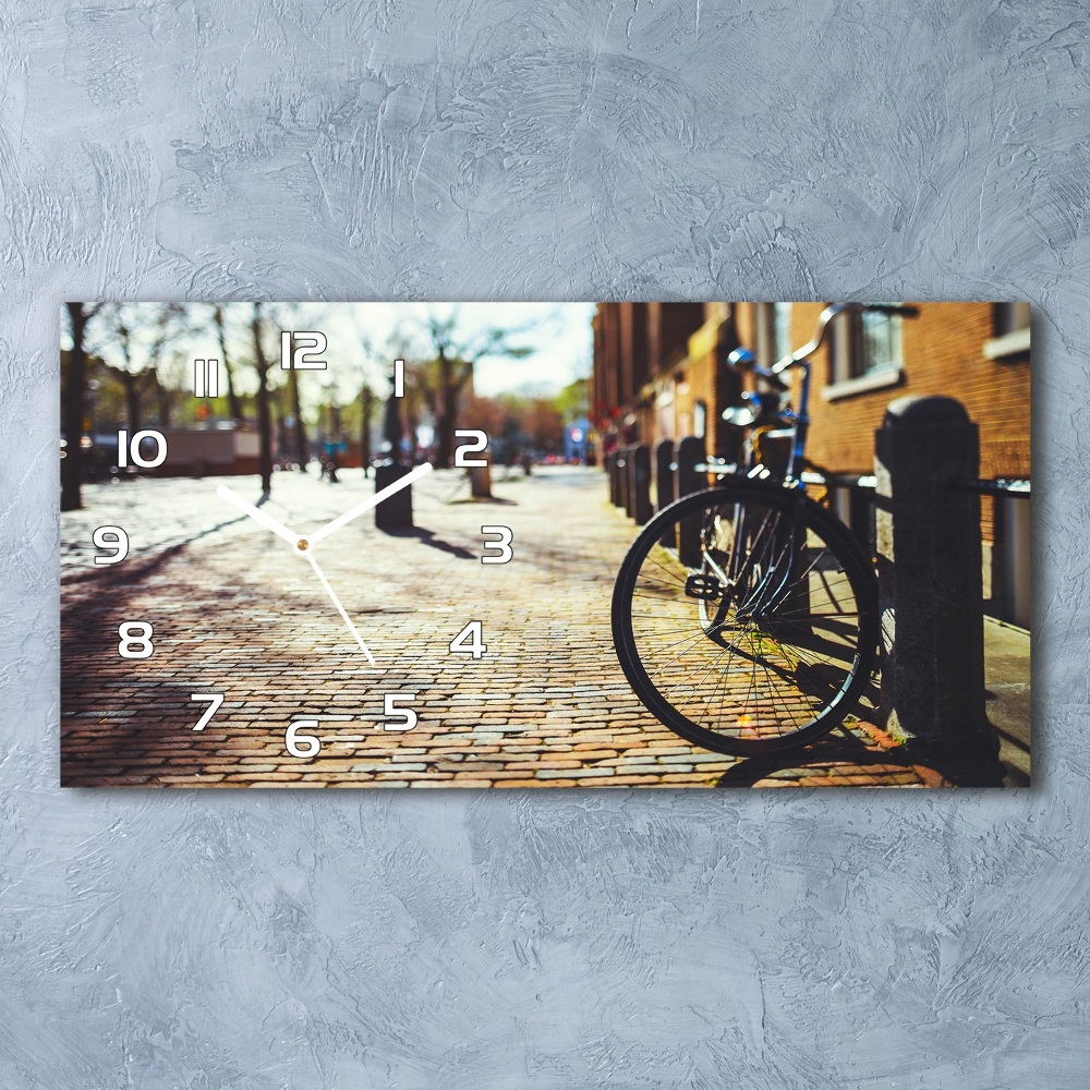 Horizontal wall clock Bicycle in Amsterdam