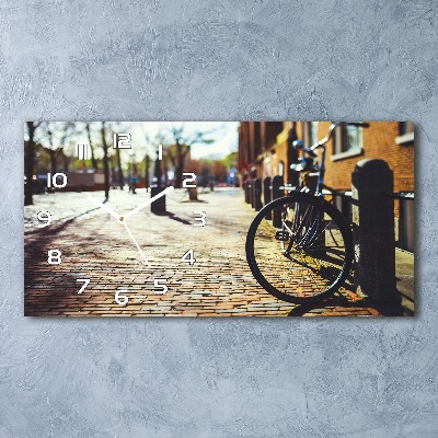 Horizontal wall clock Bicycle in Amsterdam