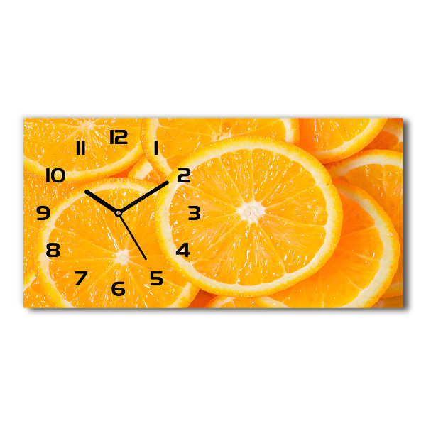 Horizontal wall clock Slices of orange