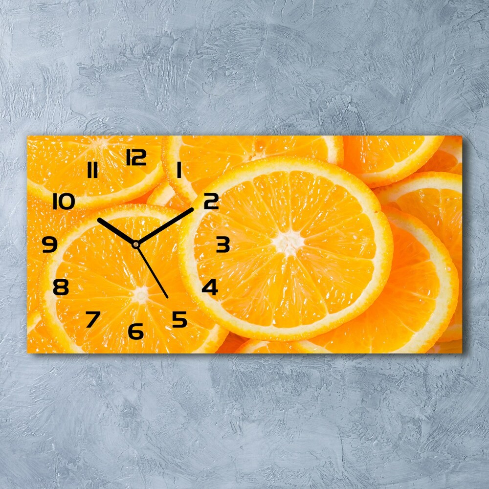 Horizontal wall clock Slices of orange