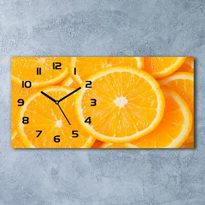 Horizontal wall clock Slices of orange